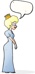 cartoon princess with speech bubble