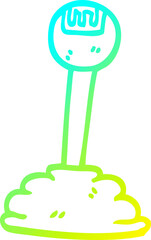 cold gradient line drawing cartoon gear shift