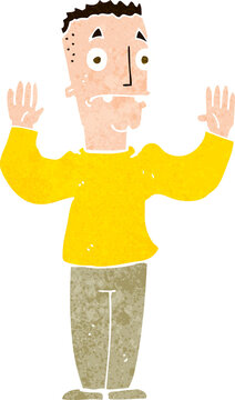 recommend clip art: cartoon man surrendering