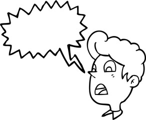 speech bubble cartoon shocked man
