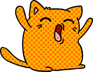 cartoon of cute kawaii cat