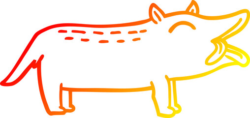 warm gradient line drawing cartoon funny dog