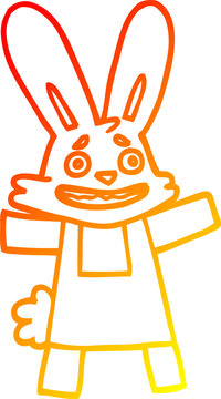 recommend clip art: warm gradient line drawing cartoon scared looking rabbit