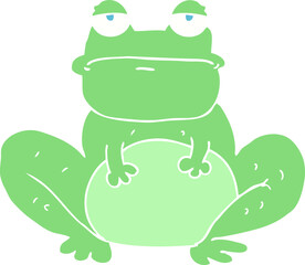 flat color illustration of a cartoon frog