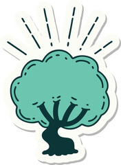 sticker of tattoo style tree
