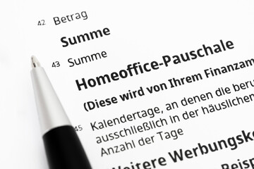 Homeoffice-Pauschale Steuerformular