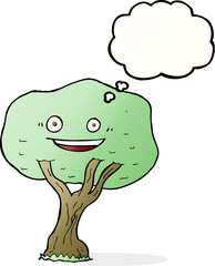 cartoon tree with thought bubble