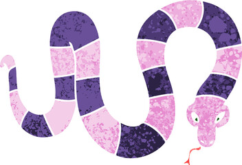 quirky retro illustration style cartoon snake