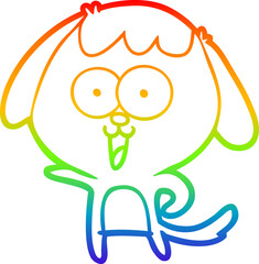 rainbow gradient line drawing cute cartoon dog