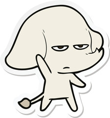 sticker of a annoyed cartoon elephant