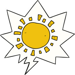 cartoon sun and speech bubble