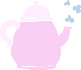 flat color illustration cartoon tea po
