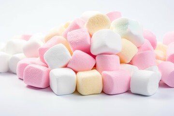 Assorted Pastel Pink, White, and Yellow Marshmallows