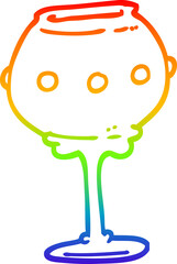 rainbow gradient line drawing cartoon metal goblet