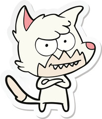 Obraz na płótnie Canvas sticker of a cartoon grinning fox