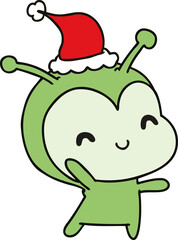 christmas cartoon of kawaii alien