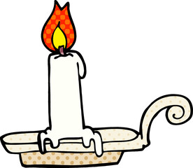 cartoon doodle burning candle