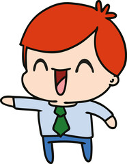 cartoon of kawaii man in suit