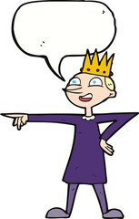 cartoon pointing prince with speech bubble