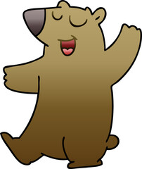 quirky gradient shaded cartoon bear