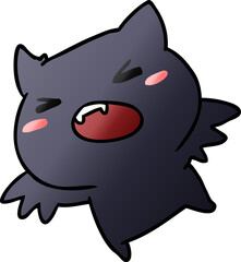 gradient cartoon of a kawaii cute bat