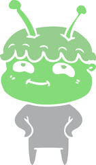 friendly flat color style cartoon spaceman