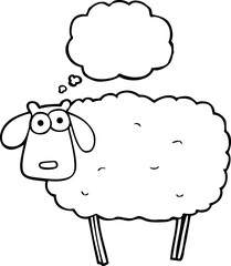 thought bubble cartoon muddy sheep