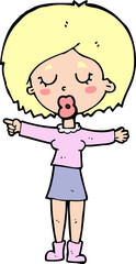 cartoon pointing woman