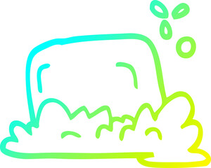 cold gradient line drawing cartoon bar of soap