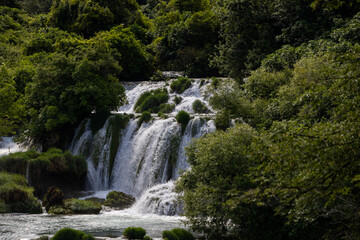 Fototapeta na wymiar Cascate del Parco Nazionale di Krka in Croazia
