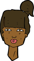 cartoon female head