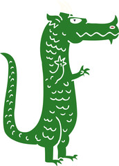 cartoon doodle magical dragon