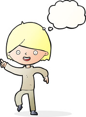 cartoon man pointing with thought bubble