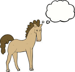 cartoon horse with thought bubble