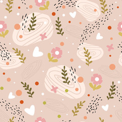 Abstract seamless pattern with spring elements