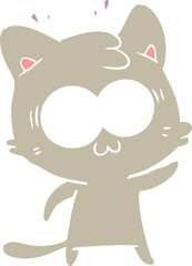 Obraz premium flat color style cartoon surprised cat