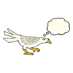 cartoon bird with thought bubble