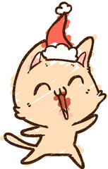 Christmas Cat Chalk Drawing