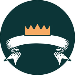 icon with banner of a crown
