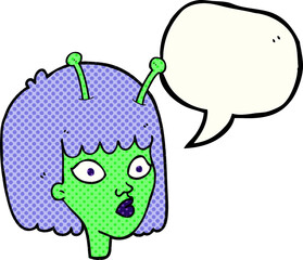 comic book speech bubble cartoon female alien