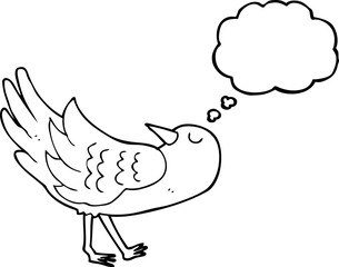 thought bubble cartoon bird