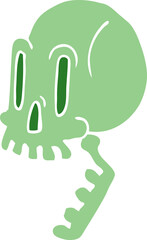 cartoon doodle green skull