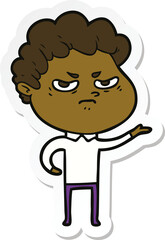sticker of a cartoon angry man