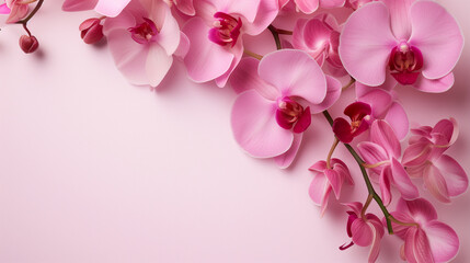 Elegance in Bloom  Orchids on Pastel Background