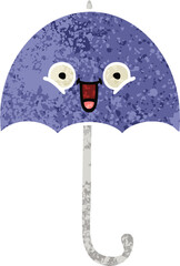 retro illustration style cartoon umbrella