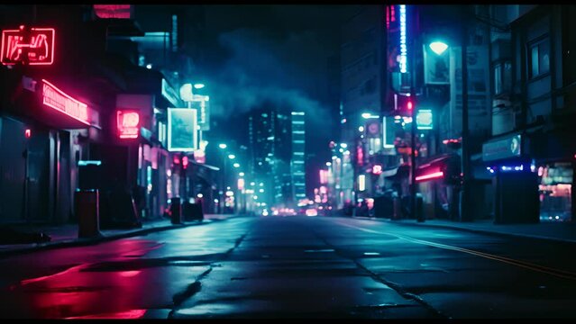 Abstract AI-generated background with futuristic city streets. Future technologies and artificial intelligence concept.