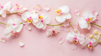 Elegance in Bloom  Orchids on Pastel Background