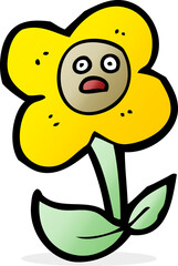 cartoon flower with face