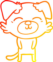 warm gradient line drawing cartoon dog