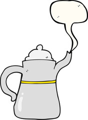 speech bubble cartoon coffee pot